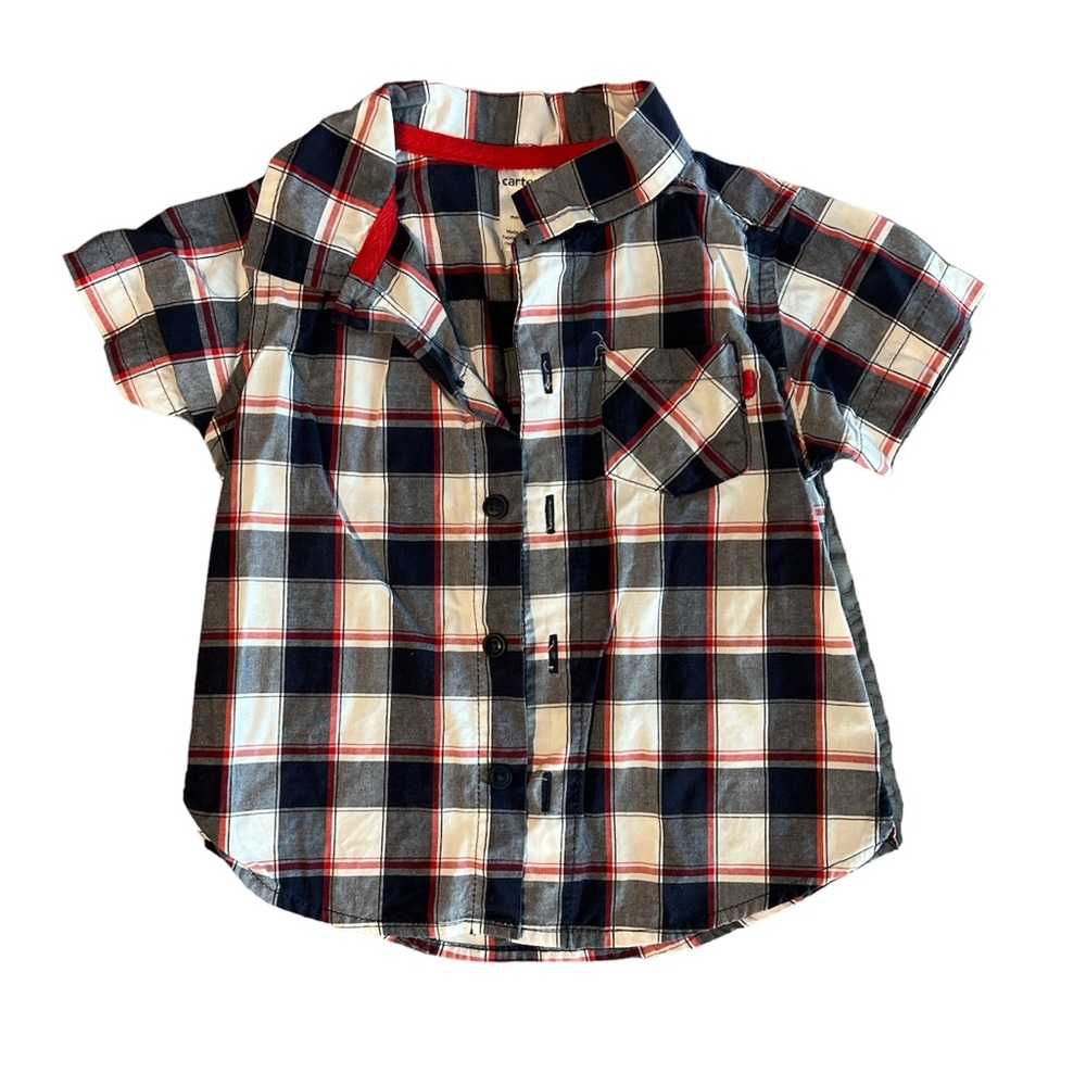 Carter’s plaid button down baby boy 9 mos